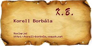 Korell Borbála névjegykártya
